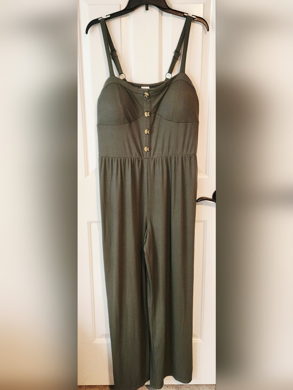 New With Tags No Boundaries Olive Ribbed Jumpsuit Juniors Plus Size XXL 19